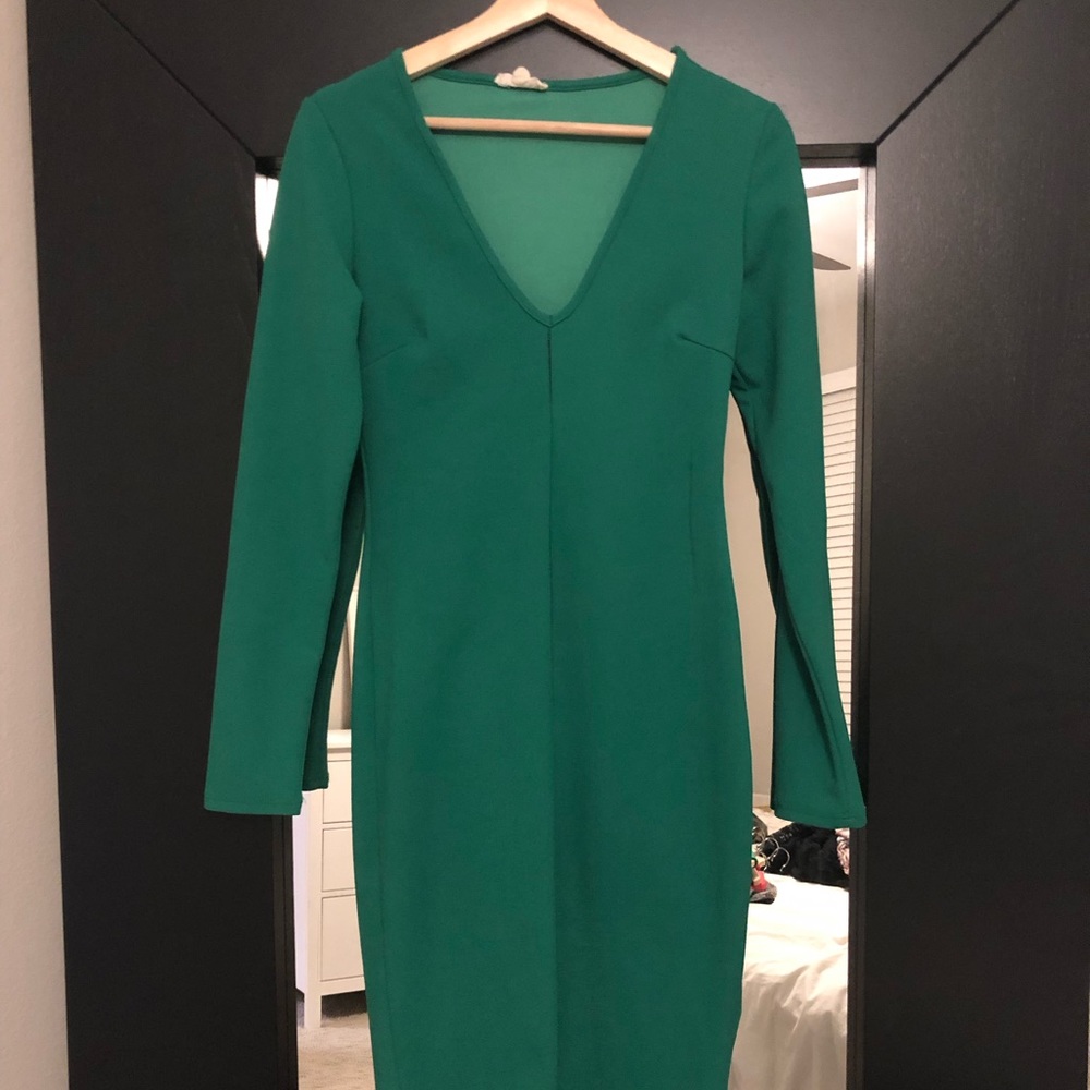 Green Long Sleeved Dress